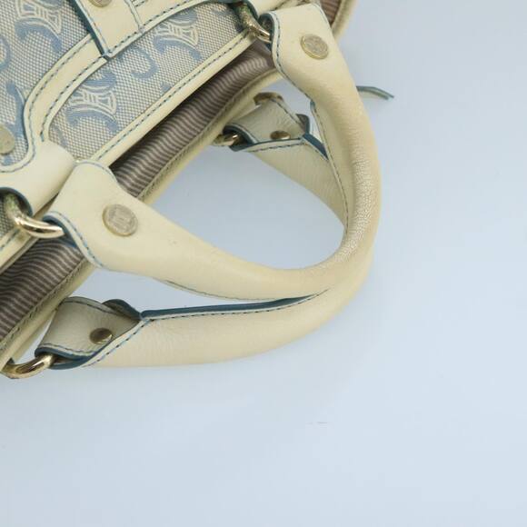 CELINE C Macadam Canvas Hand Bag Light Blue - Picture 7 of 13